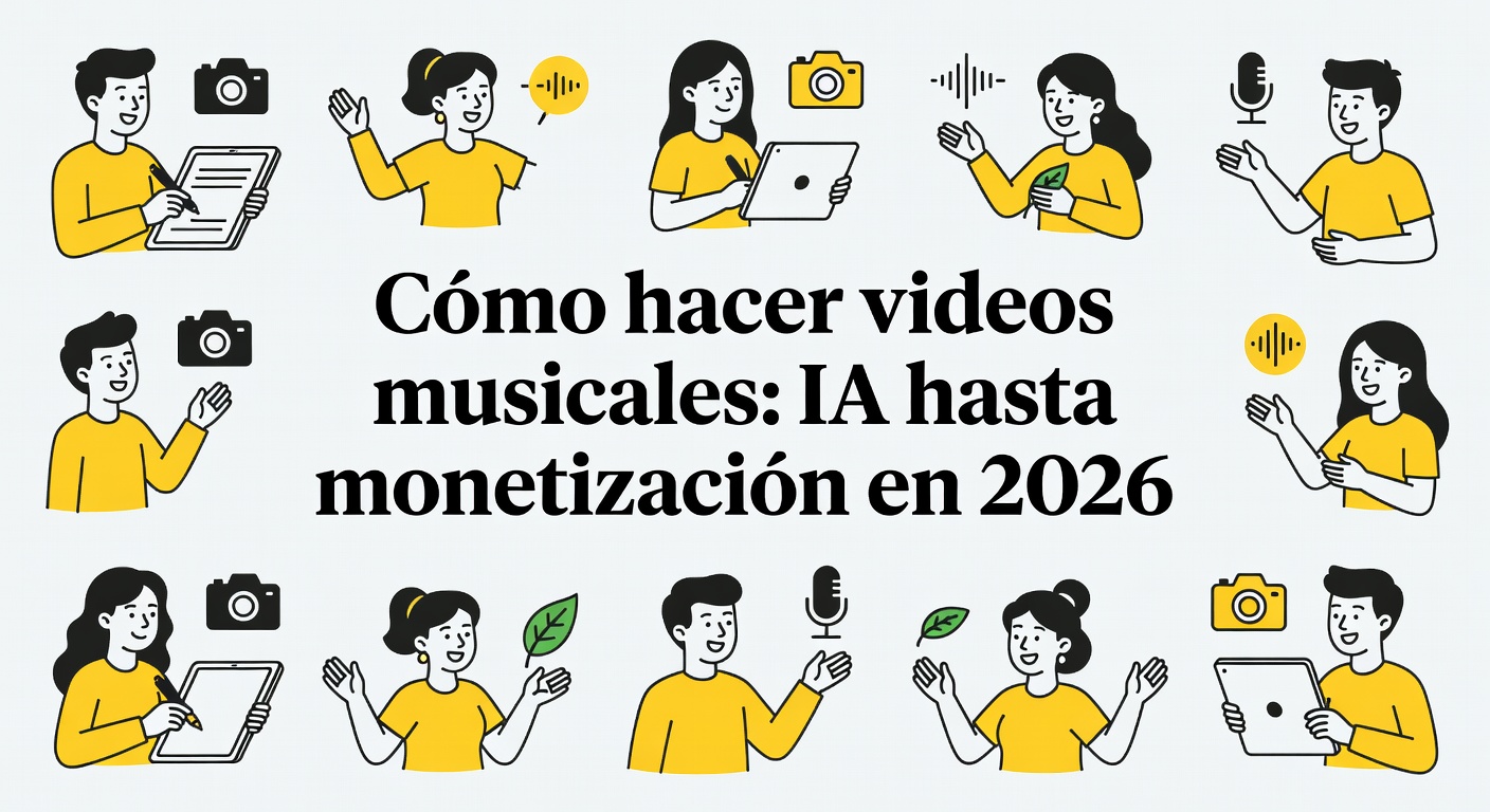 Cómo hacer videos musicales: IA hasta monetización en 2026